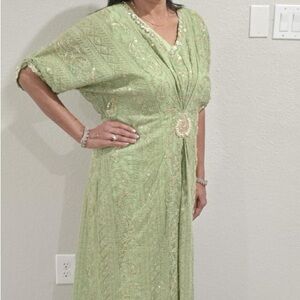 Light green kaftan outfit